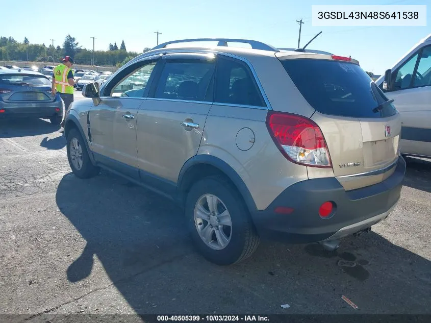 3GSDL43N48S641538 2008 Saturn Vue V6 Xe