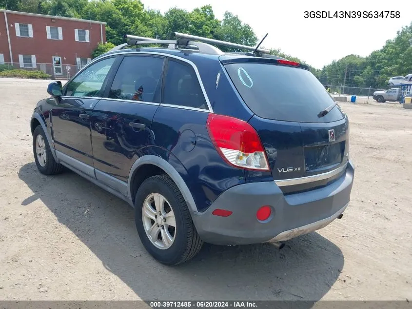 2009 Saturn Vue V6 Xe VIN: 3GSDL43N39S634758 Lot: 39712485