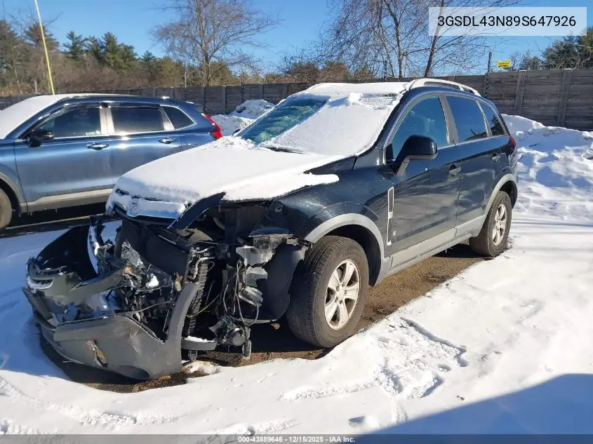 3GSDL43N89S647926 2009 Saturn Vue V6 Xe