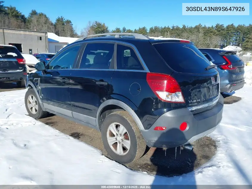3GSDL43N89S647926 2009 Saturn Vue V6 Xe