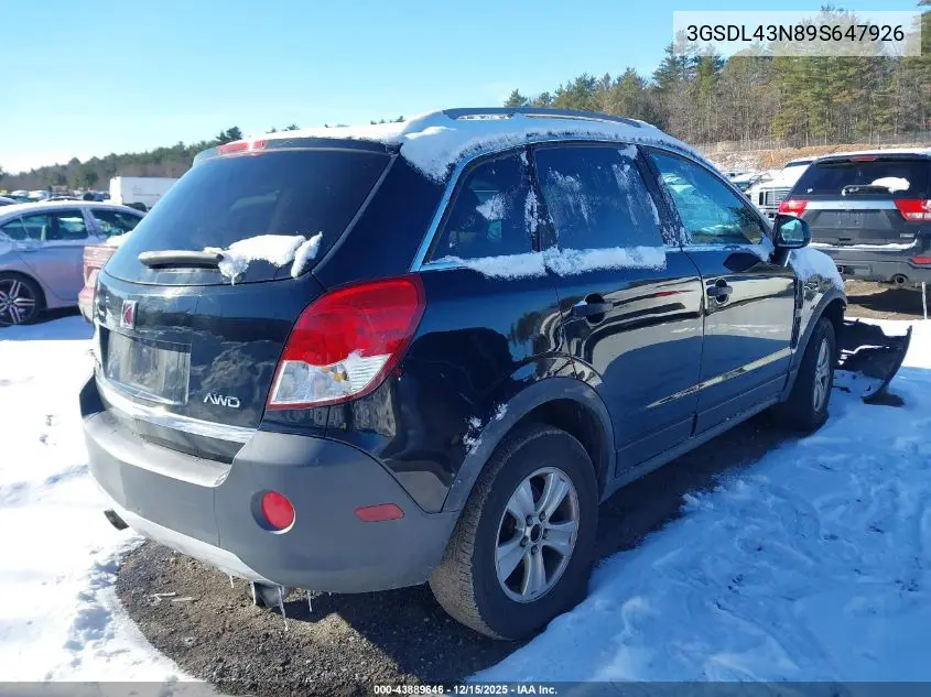 3GSDL43N89S647926 2009 Saturn Vue V6 Xe