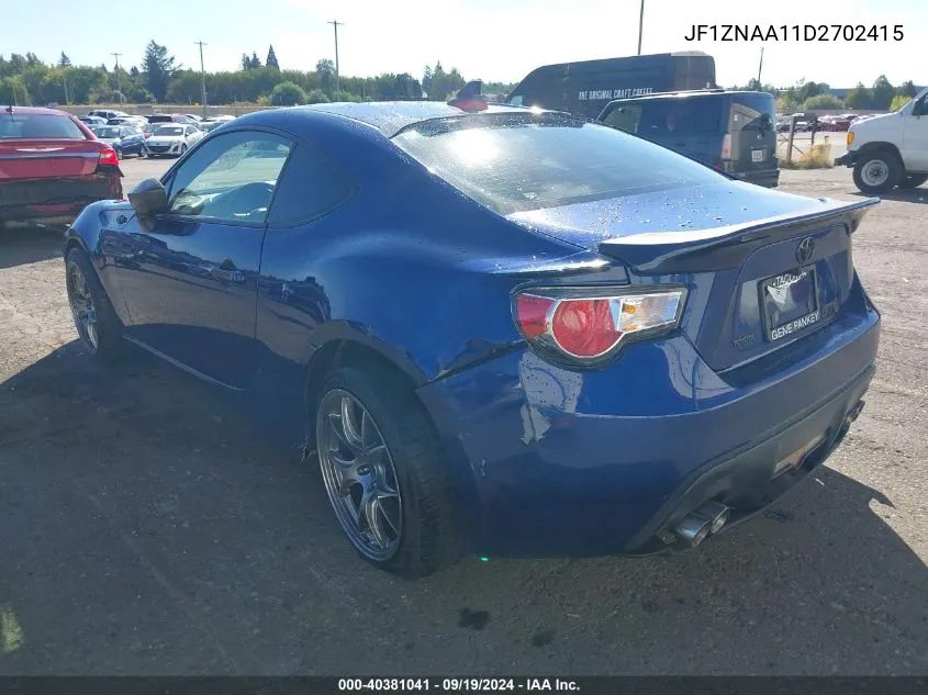 2013 Scion Fr-S VIN: JF1ZNAA11D2702415 Lot: 40381041