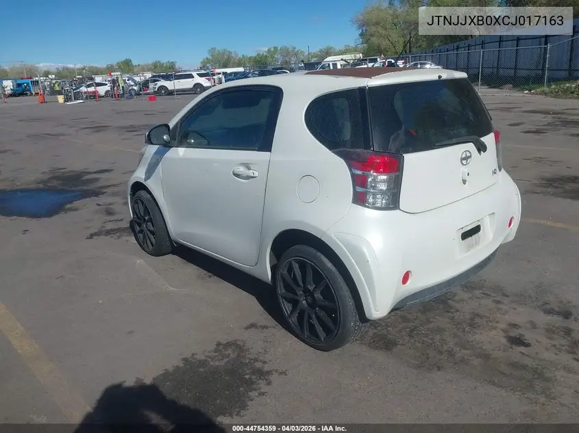 2012 Scion Iq VIN: JTNJJXB0XCJ017163 Lot: 44754359
