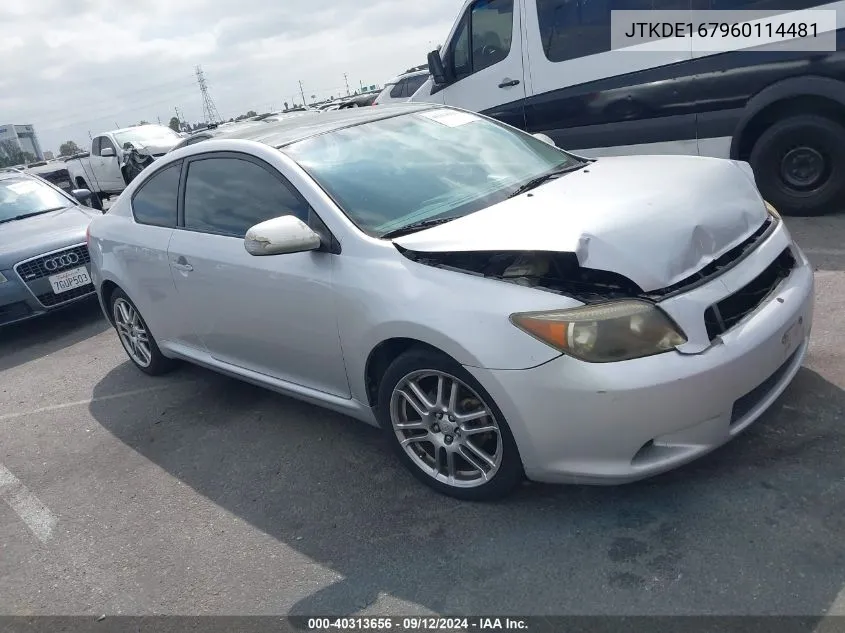 2006 Scion Tc VIN: JTKDE167960114481 Lot: 40313656