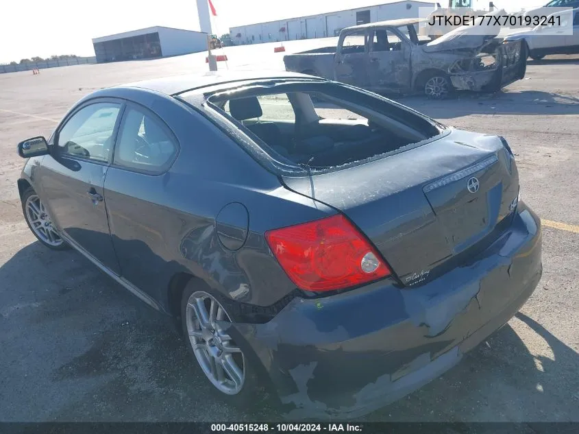 2007 Scion Tc VIN: JTKDE177X70193241 Lot: 40515248