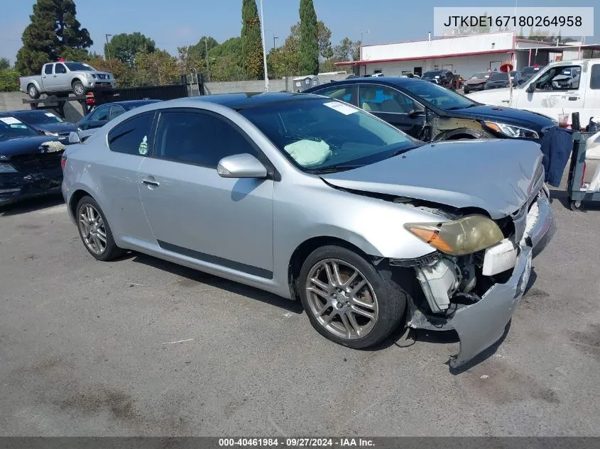 2008 Scion Tc VIN: JTKDE167180264958 Lot: 40461984