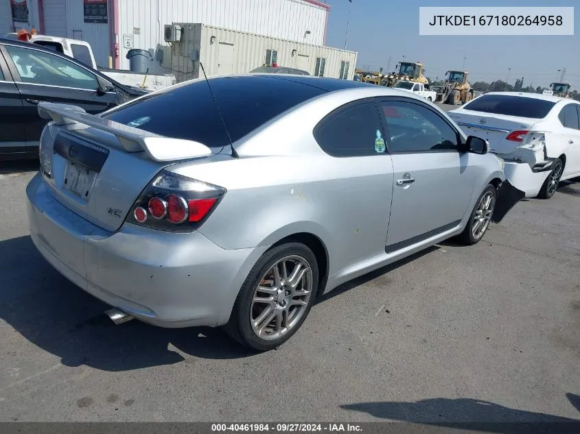 2008 Scion Tc VIN: JTKDE167180264958 Lot: 40461984