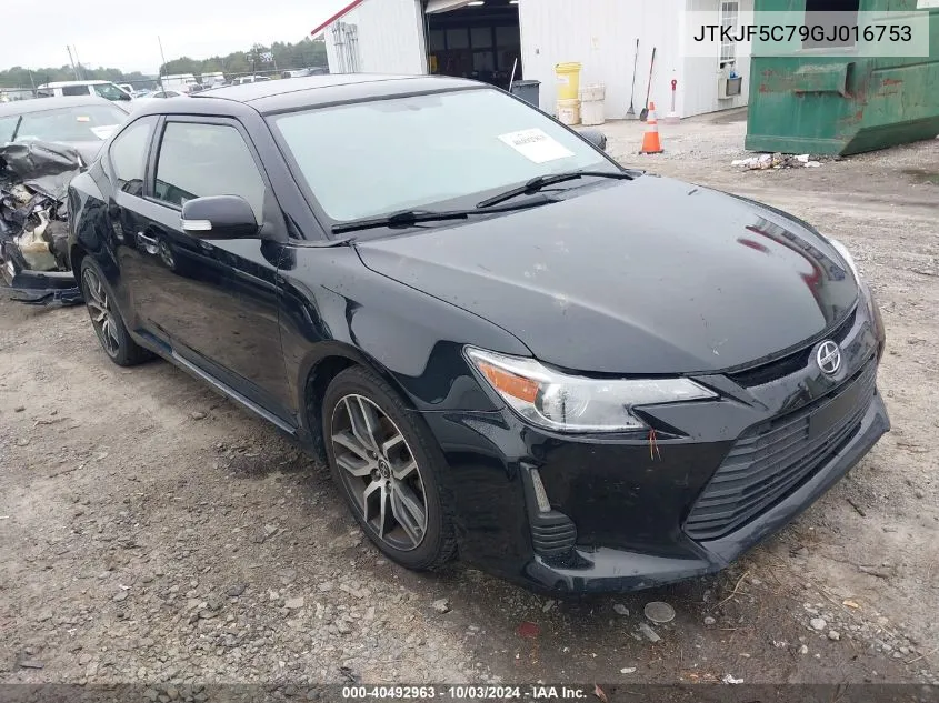 2016 Scion Tc VIN: JTKJF5C79GJ016753 Lot: 40492963