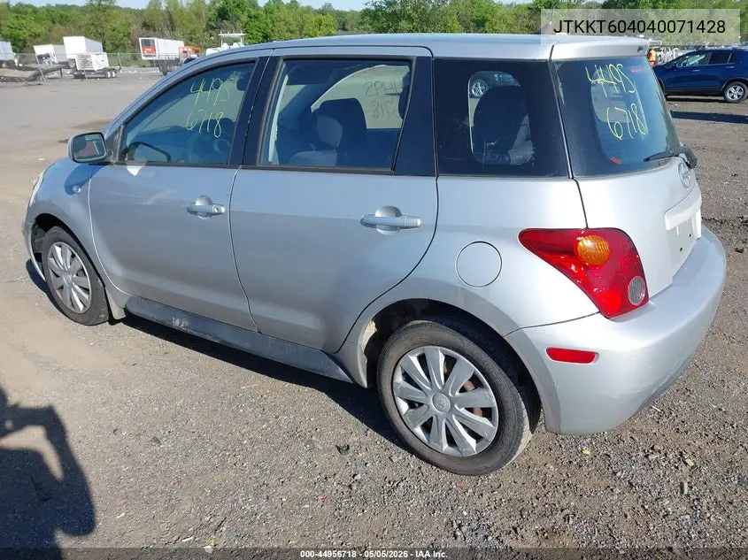 JTKKT604040071428 2004 Scion Xa