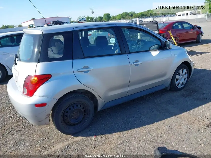 JTKKT604040071428 2004 Scion Xa