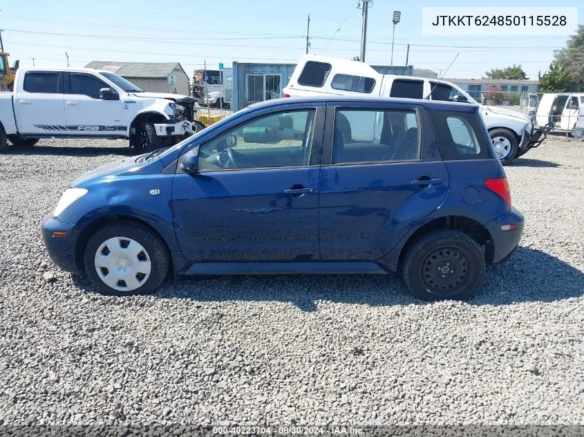 2005 Scion Xa VIN: JTKKT624850115528 Lot: 40223704