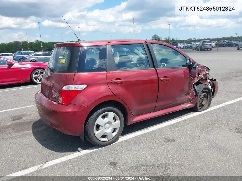 2006 Scion Xa VIN: JTKKT624865012324 Lot: 39325294