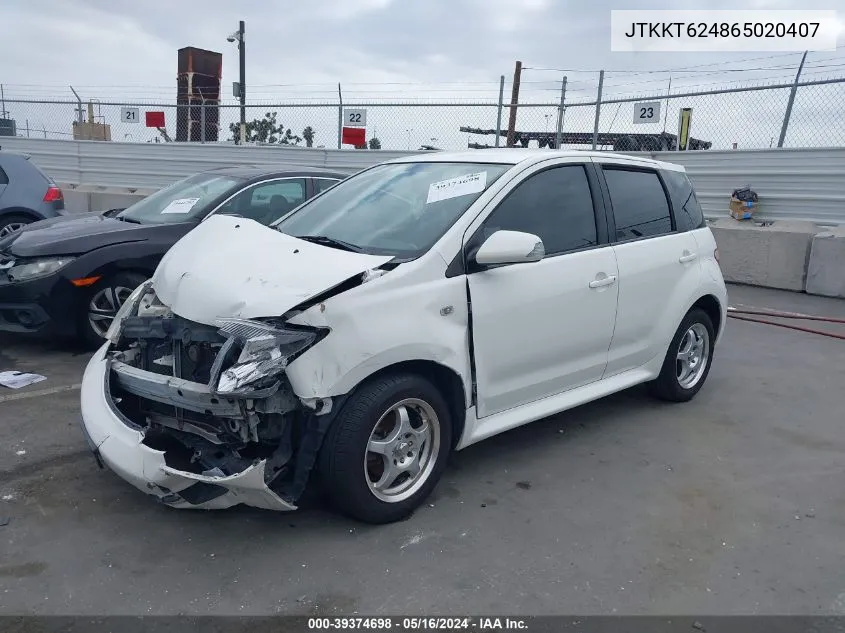 2006 Scion Xa VIN: JTKKT624865020407 Lot: 39374698