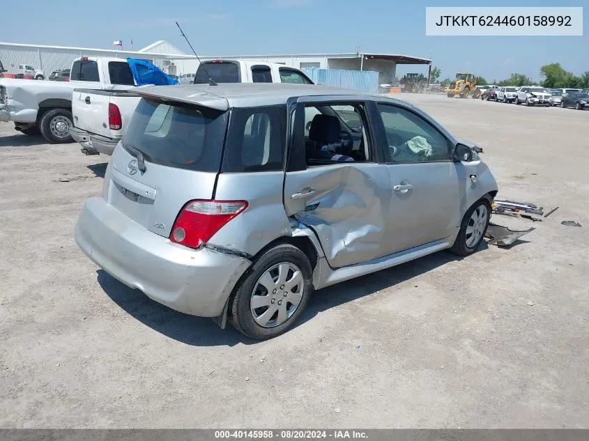 2006 Scion Xa VIN: JTKKT624460158992 Lot: 40145958