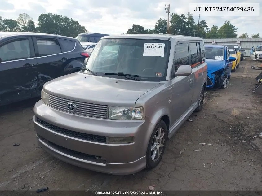 JTLKT324754029436 2005 Scion Xb