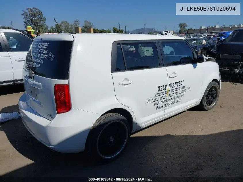 JTLKE50E781020694 2008 Scion Xb