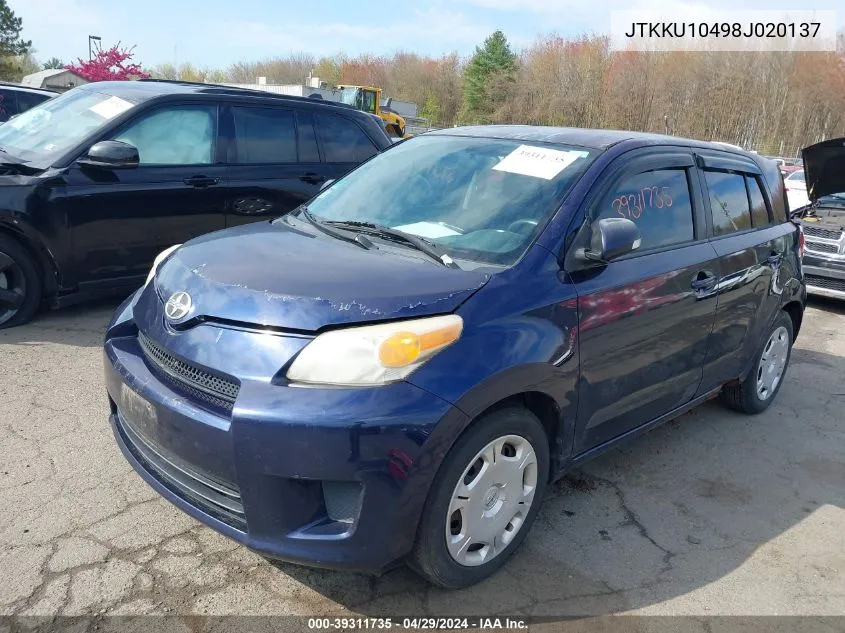 2008 Scion Xd VIN: JTKKU10498J020137 Lot: 39311735