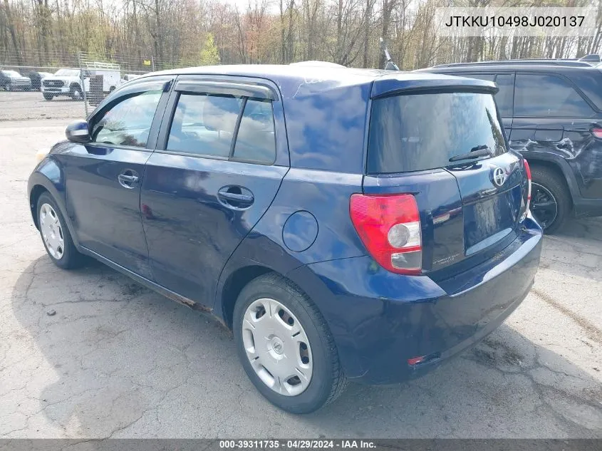 2008 Scion Xd VIN: JTKKU10498J020137 Lot: 39311735