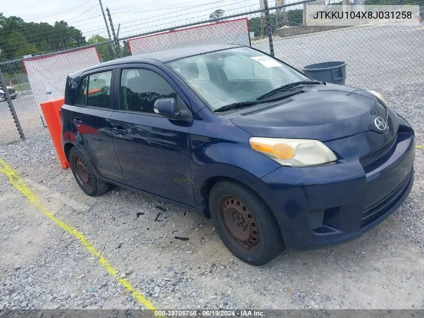 2008 Scion Xd VIN: JTKKU104X8J031258 Lot: 39705756