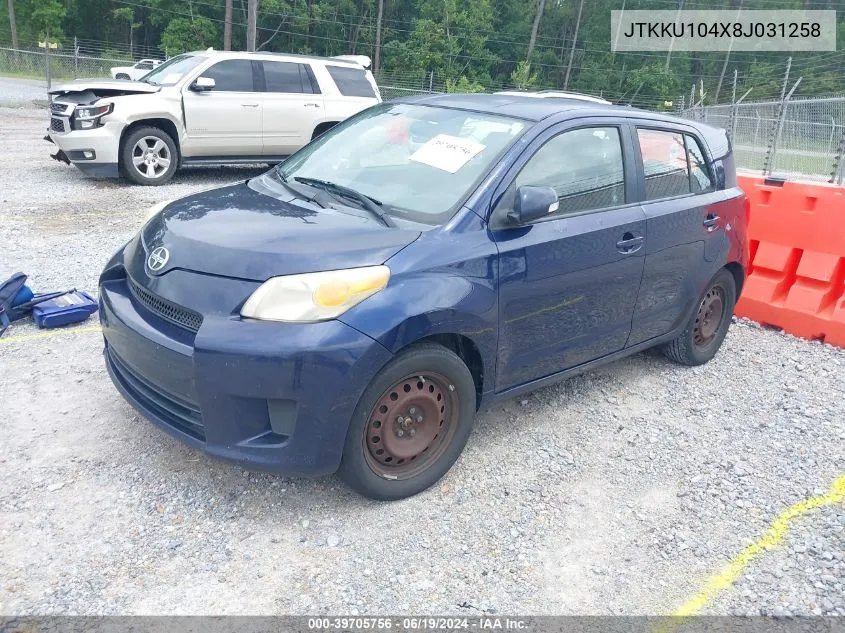 2008 Scion Xd VIN: JTKKU104X8J031258 Lot: 39705756