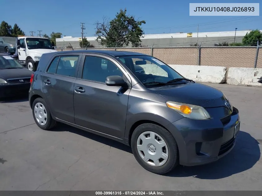 2008 Scion Xd VIN: JTKKU10408J026893 Lot: 39961315