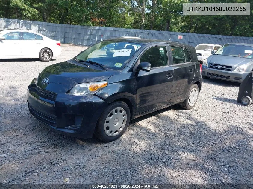 2008 Scion Xd VIN: JTKKU10468J022265 Lot: 40201921