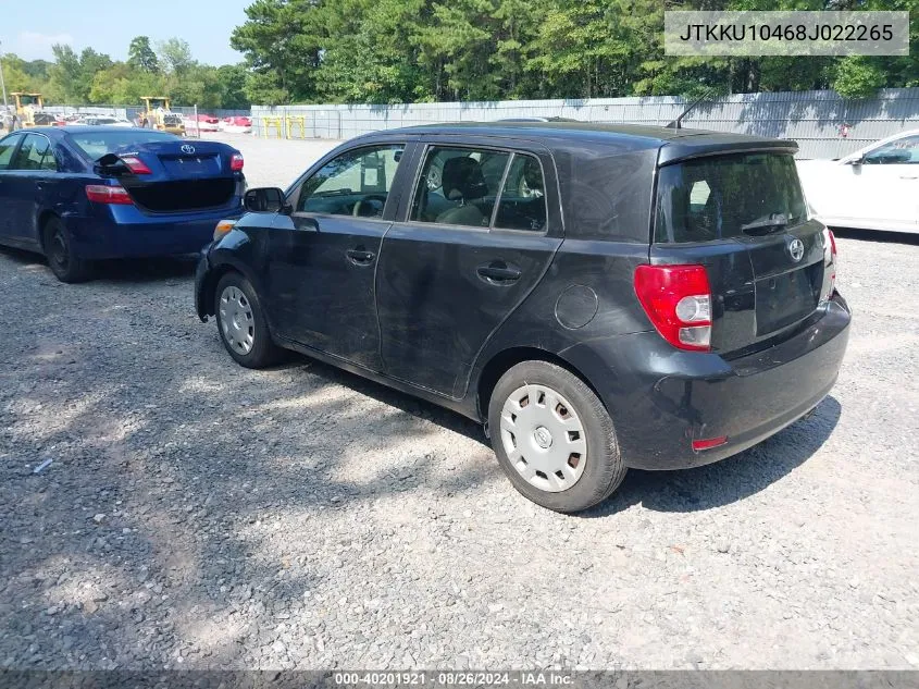 2008 Scion Xd VIN: JTKKU10468J022265 Lot: 40201921