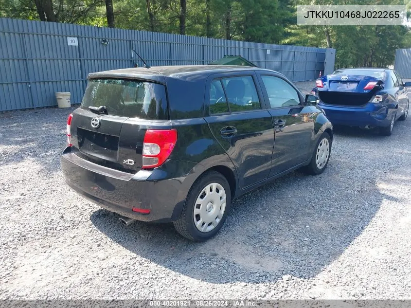 2008 Scion Xd VIN: JTKKU10468J022265 Lot: 40201921