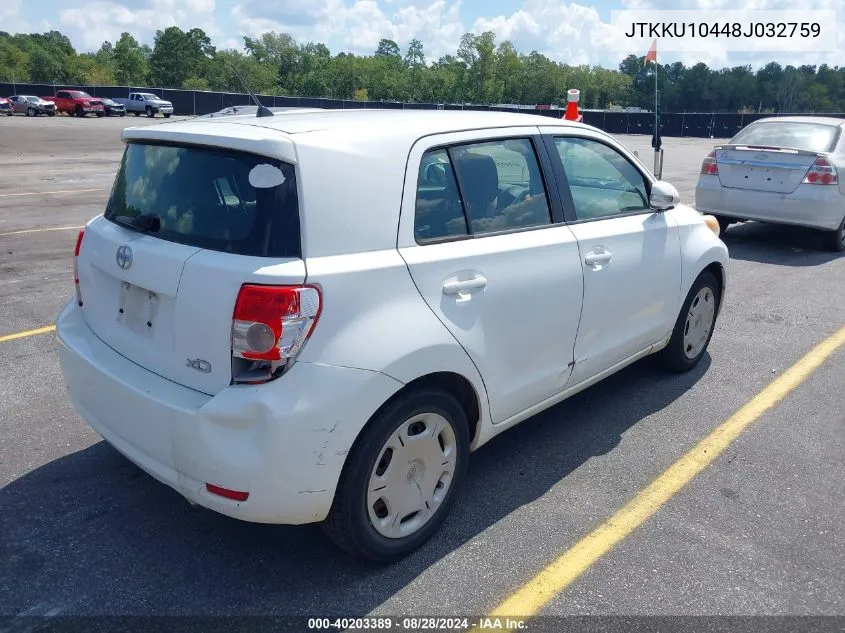 2008 Scion Xd VIN: JTKKU10448J032759 Lot: 40203389