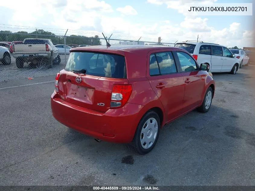 JTKKU104X8J002701 2008 Scion Xd