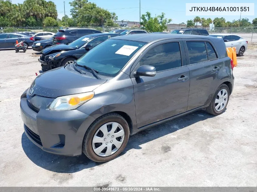 2010 Scion Xd VIN: JTKKU4B46A1001551 Lot: 39549673