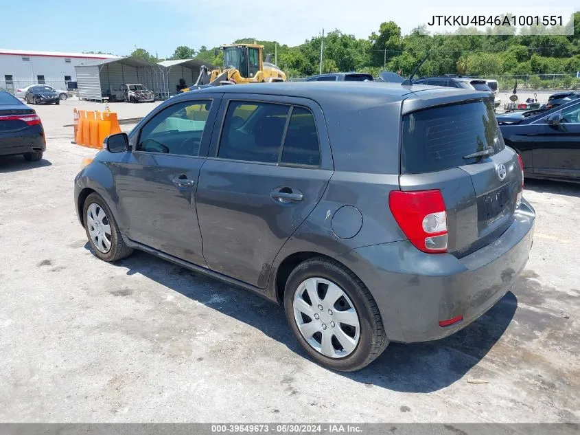 2010 Scion Xd VIN: JTKKU4B46A1001551 Lot: 39549673