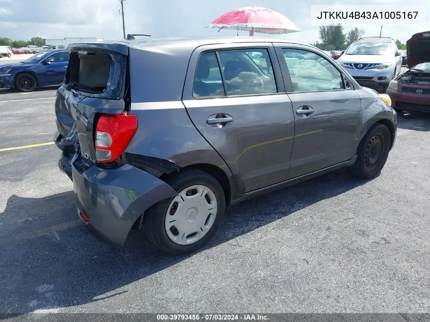 2010 Scion Xd VIN: JTKKU4B43A1005167 Lot: 39793455