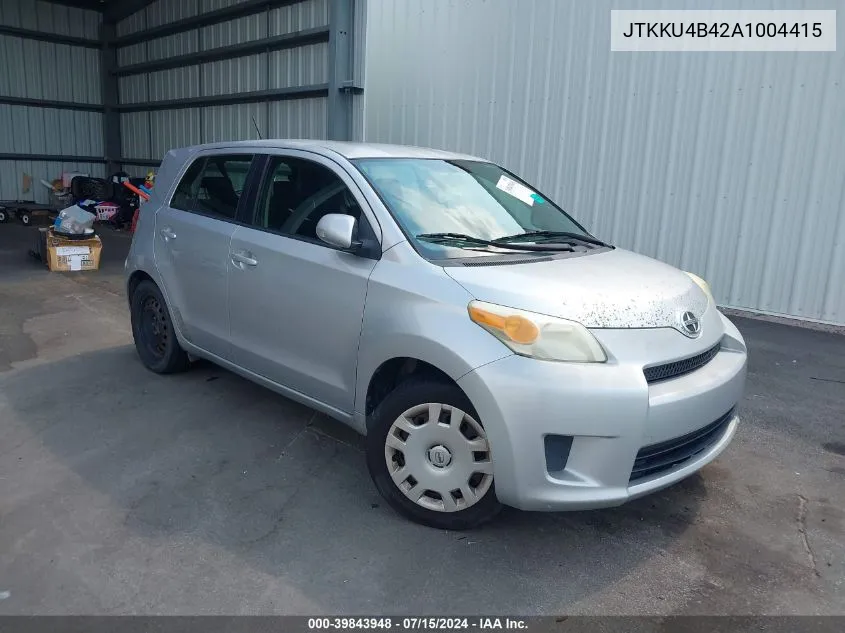 2010 Scion Xd VIN: JTKKU4B42A1004415 Lot: 39843948