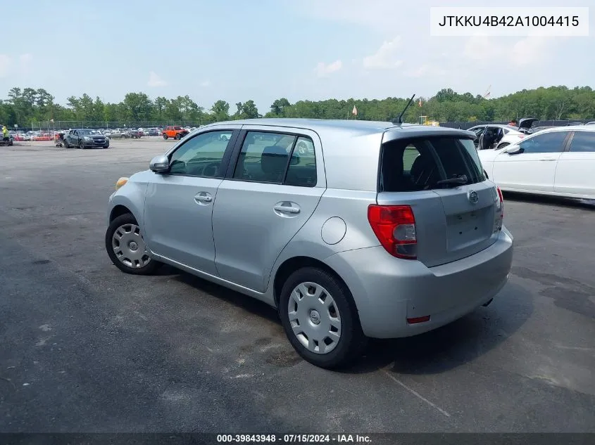 2010 Scion Xd VIN: JTKKU4B42A1004415 Lot: 39843948