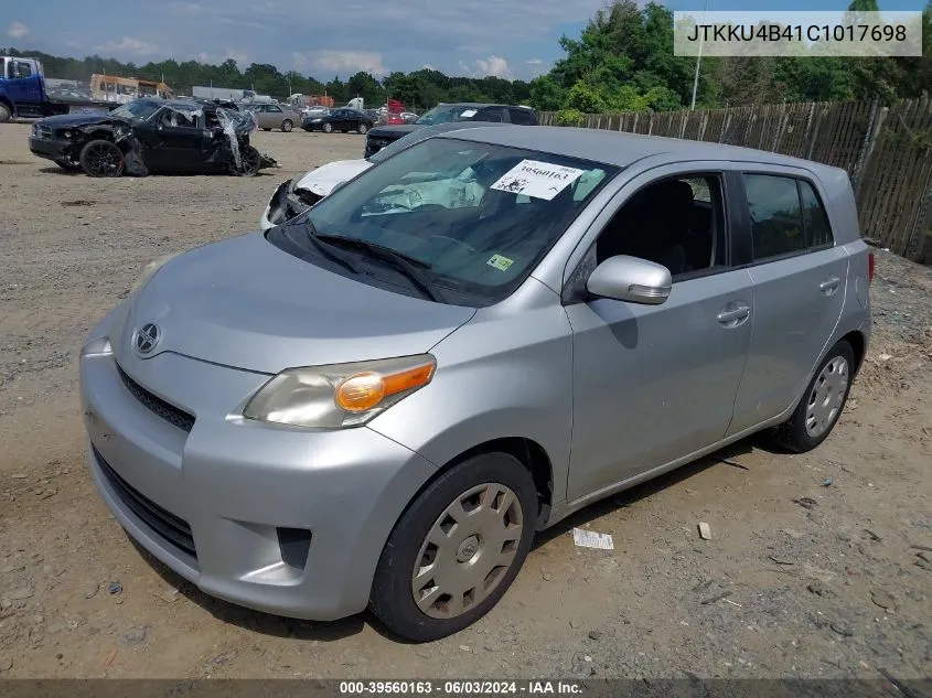 2012 Toyota Scion Xd VIN: JTKKU4B41C1017698 Lot: 39560163