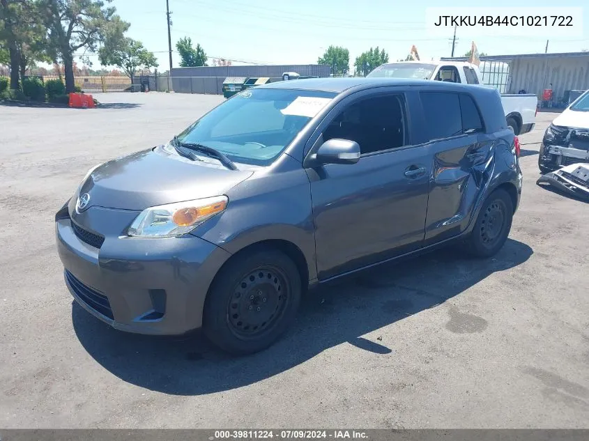 2012 Scion Xd VIN: JTKKU4B44C1021722 Lot: 39811224