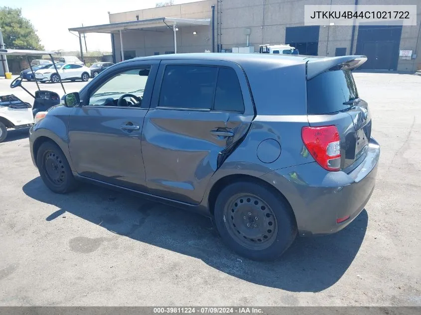 2012 Scion Xd VIN: JTKKU4B44C1021722 Lot: 39811224