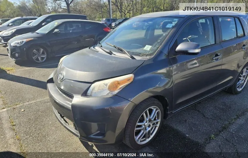 2012 Scion Xd VIN: JTKKU4B41C1019149 Lot: 39844150