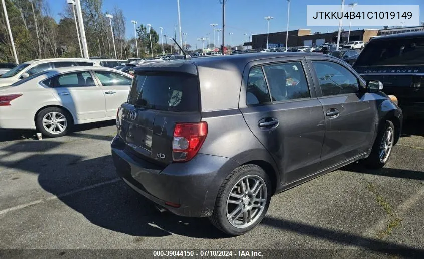 2012 Scion Xd VIN: JTKKU4B41C1019149 Lot: 39844150