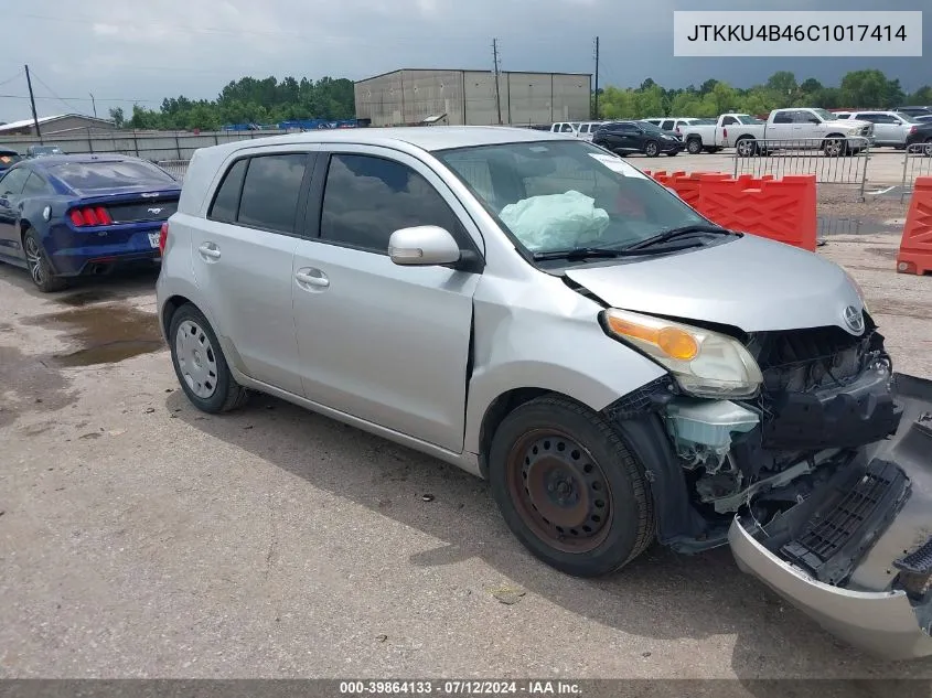 2012 Scion Xd VIN: JTKKU4B46C1017414 Lot: 39864133