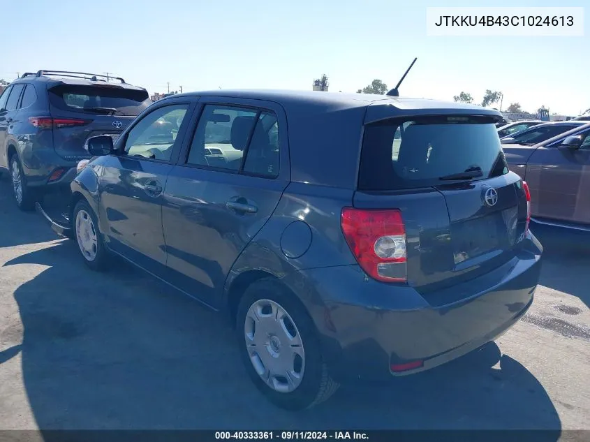 2012 Scion Xd VIN: JTKKU4B43C1024613 Lot: 40333361