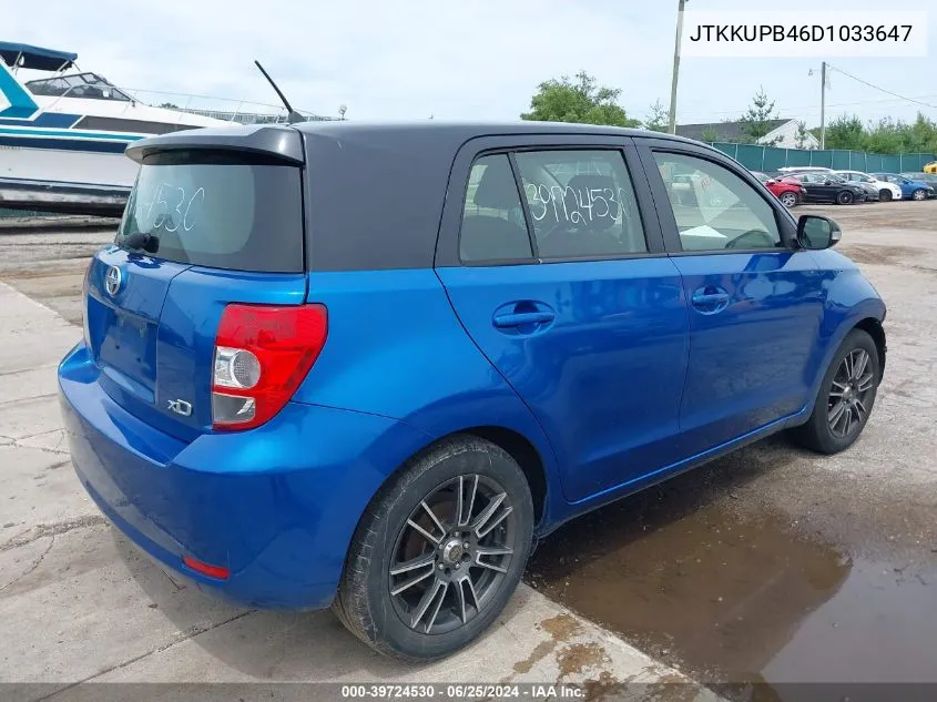 2013 Scion Xd VIN: JTKKUPB46D1033647 Lot: 39724530