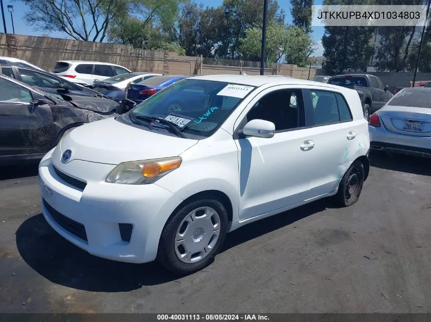 2013 Scion Xd VIN: JTKKUPB4XD1034803 Lot: 40031113