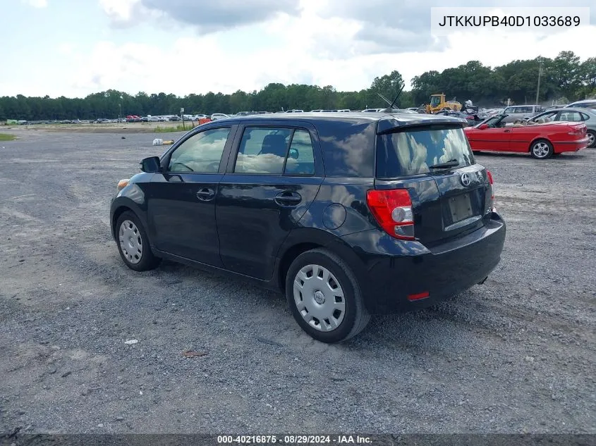 2013 Scion Xd VIN: JTKKUPB40D1033689 Lot: 40216875