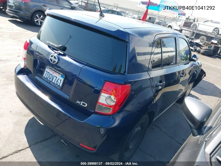 2014 Scion Xd VIN: JTKKUPB40E1041292 Lot: 39998137