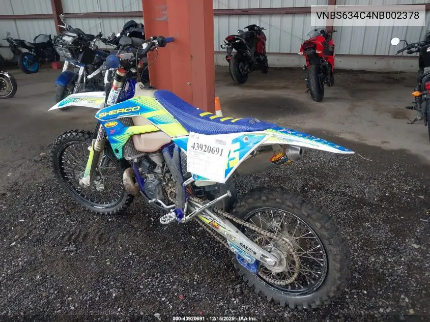 VNBS634C4NB002378 2022 Sherco 300 Se