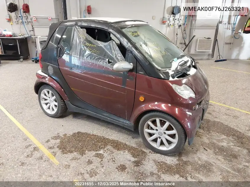 WMEAK00F76J263321 2006 Smart Fortwo Cdi Passion