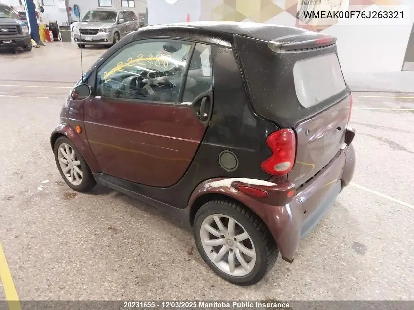WMEAK00F76J263321 2006 Smart Fortwo Cdi Passion
