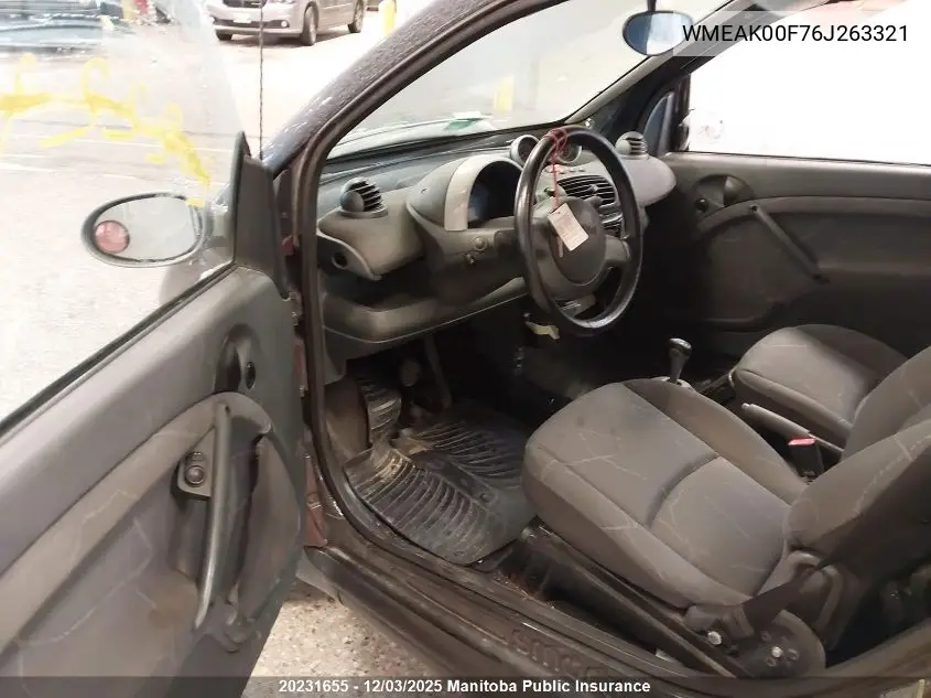 WMEAK00F76J263321 2006 Smart Fortwo Cdi Passion